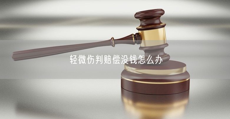 轻微伤判赔偿没钱怎么办